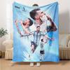 1pc Football Star (2) Blanket, Gift, for Men and Women, Soft Blanket, Good for Sofa Bed Couch Travel, Lightweight Flannel Blanket