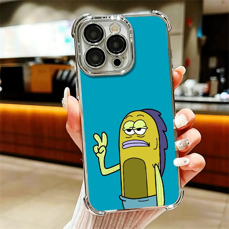 Забавный Мультяшный Уродливый Рыба Мягкий Чехол Для Телефона Для iPhone 15 16 17 Air 14 Pro Max 16E Plus 13 12 Mini Покрытие Защита от Падения Fundas
