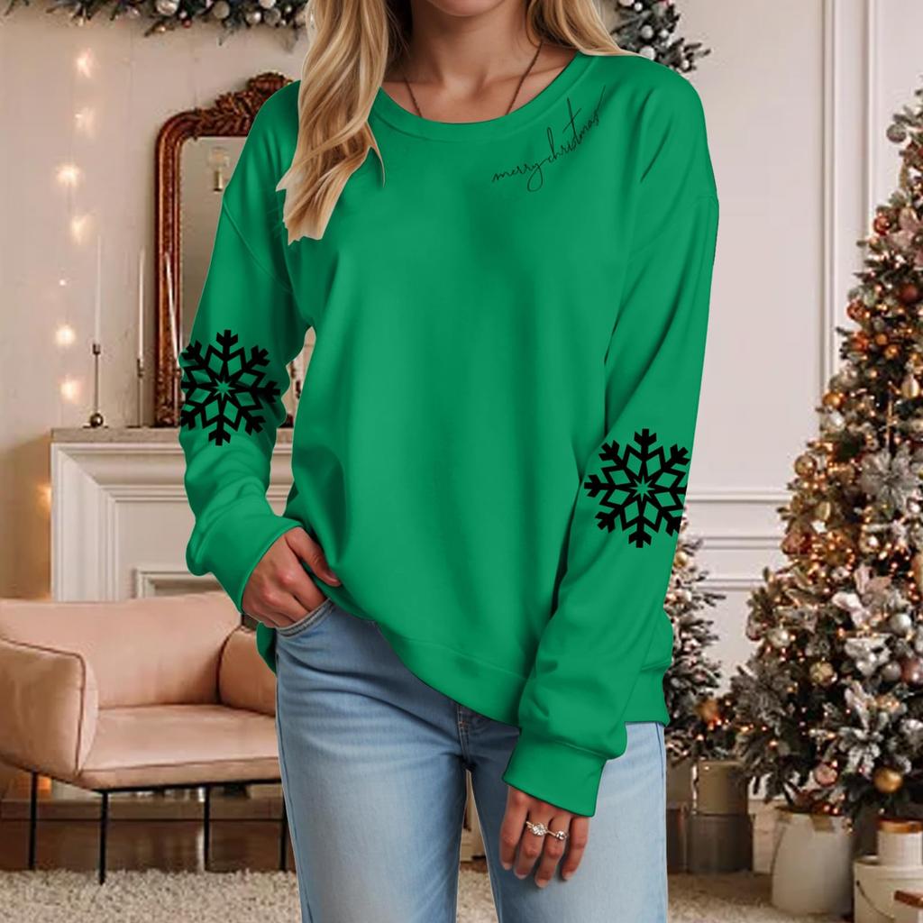 Ladies' Loose Comfortable Casual Fashionable Christmas Printed Sweatshirt