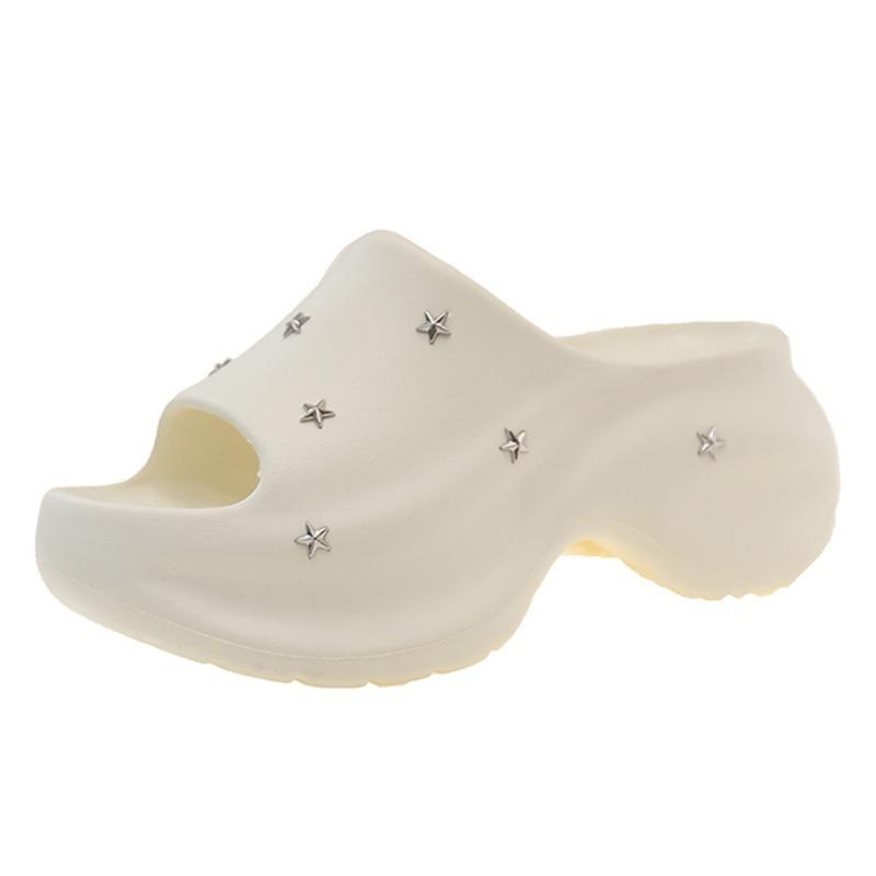 Женские шлепанцы на толстой подошве для увеличения роста, летние, новые легкие шлепанцы с отверстиями, маленькие пляжные прохладные шлепанцы