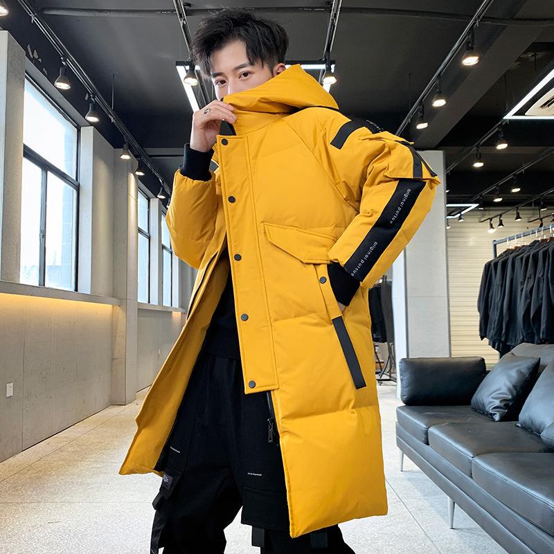 Мужская зимняя куртка длинная парка с капюшоном свободного покроя большого размера теплое пальто на молнии теплая куртка