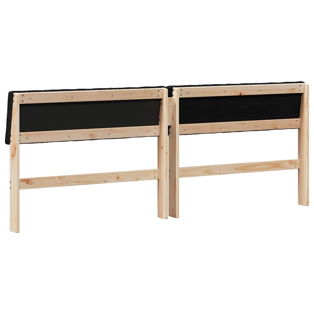 Upholstered Headboard Black 200 cm Solid Pine Wood
