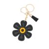 Charm Sunflower Keychain Tassels Flower Bag Pendant Car Keyring PU Leather Key Ring  Men