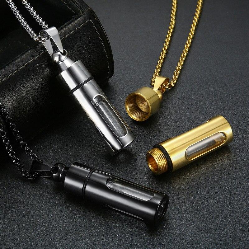 Necklace Can Open Perfume Bottle Pendant Fragrance Essential Oil Necklace Creative Men 'S