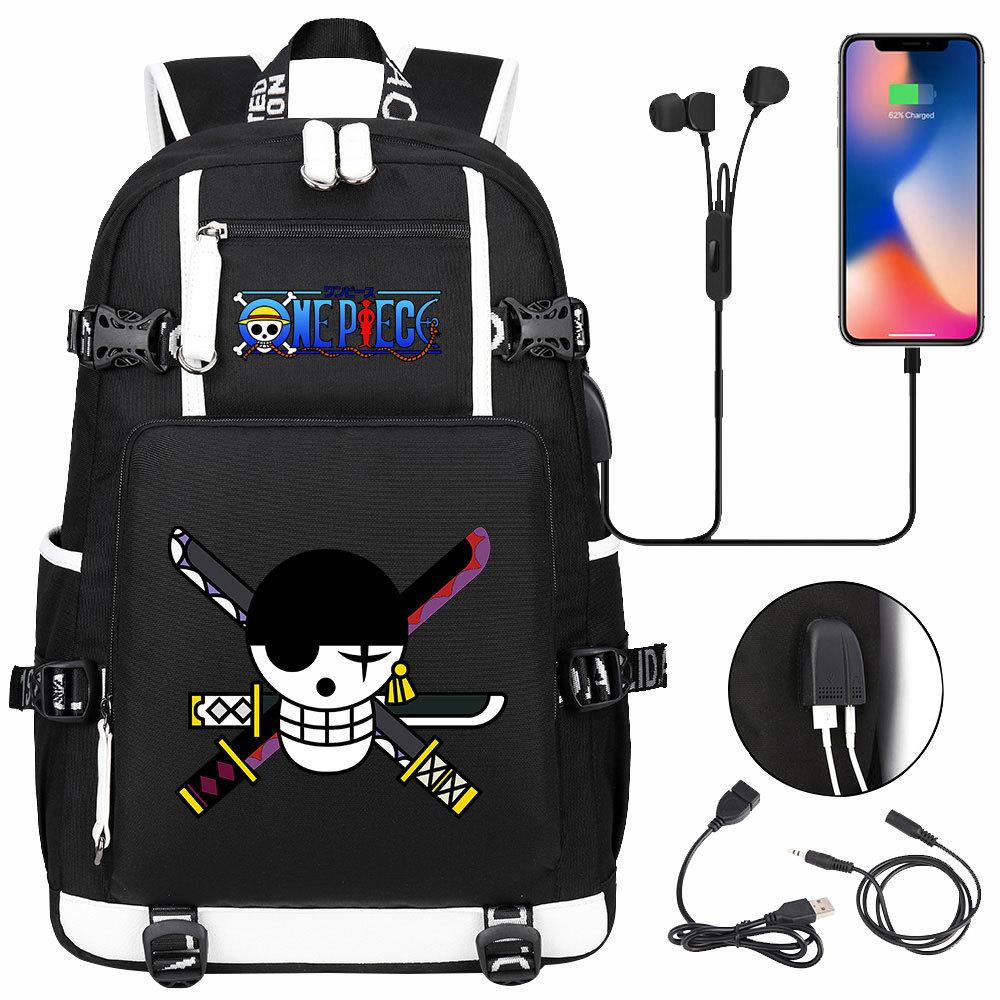 RiMan Рюкзак для школы для подростков с принтом Луффи из ONE PIECE, большой вместимости, мужской и женский рюкзак для отдыха и путешествий