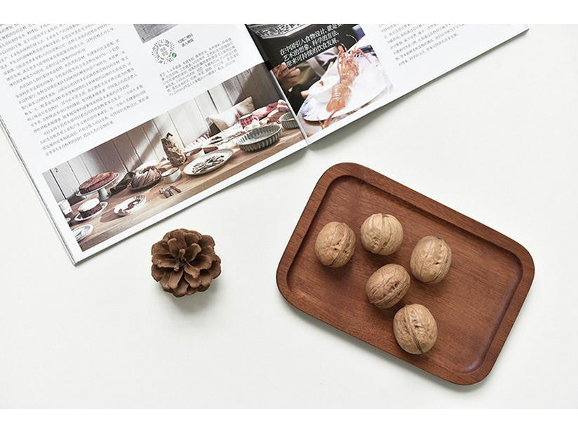 Japanese Solid Wood Rectangular Walnut Tray - Dinner, Dessert, or Fruit Plate