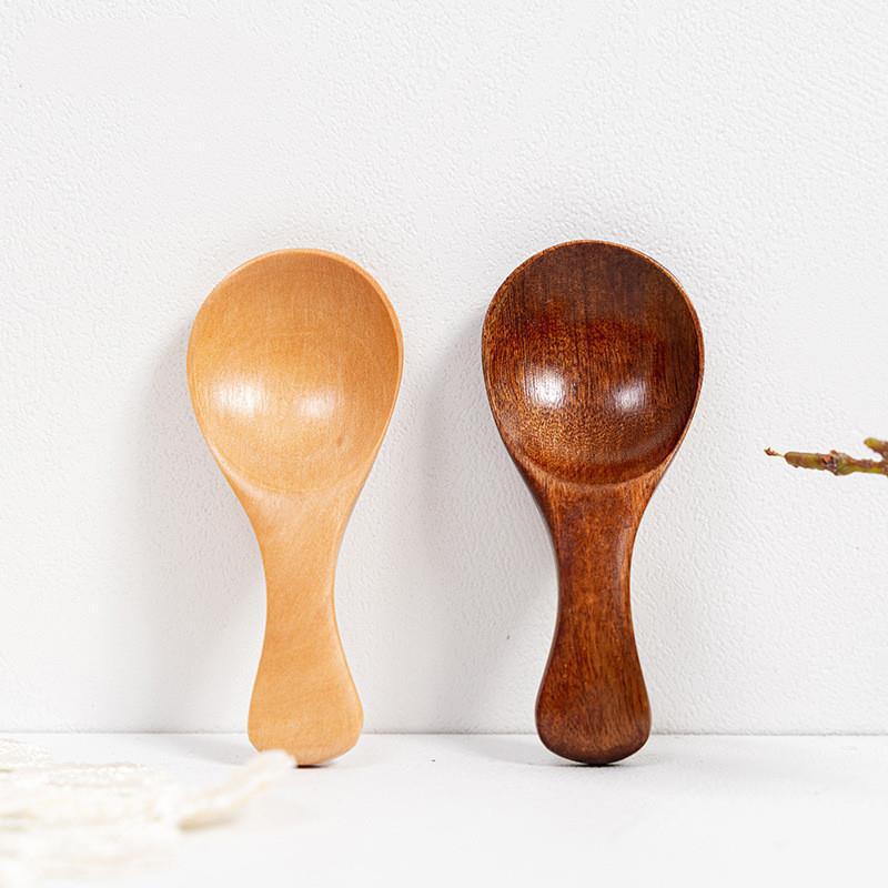4/2/1pcs Mini Wooden Spoons Kitchen Spice Condiment Spoon Coffee Sugar Teaspoons Kids Short Handle Wood Scoops Home Tableware4