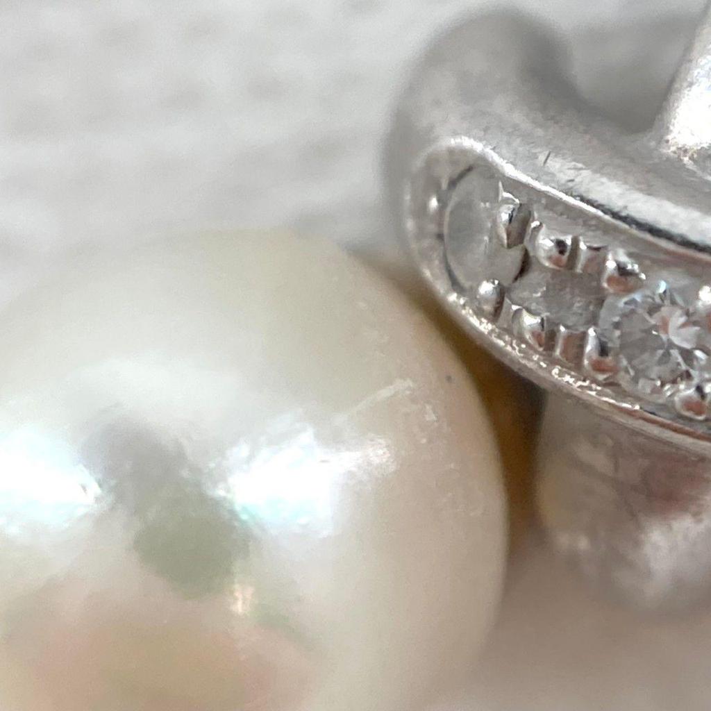Б/у [Распространен купон на 8% скидку] TASAKI Алмаз x Жемчуг PT850/PT900 D0.02 Ожерелье 3,5 г Белое