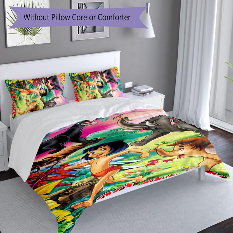 3pcs Custom Name The Jungle Book Bedding Set,Includes 1 Duvet Cover and 2 Pillowcases,All-season Bedroom Decor