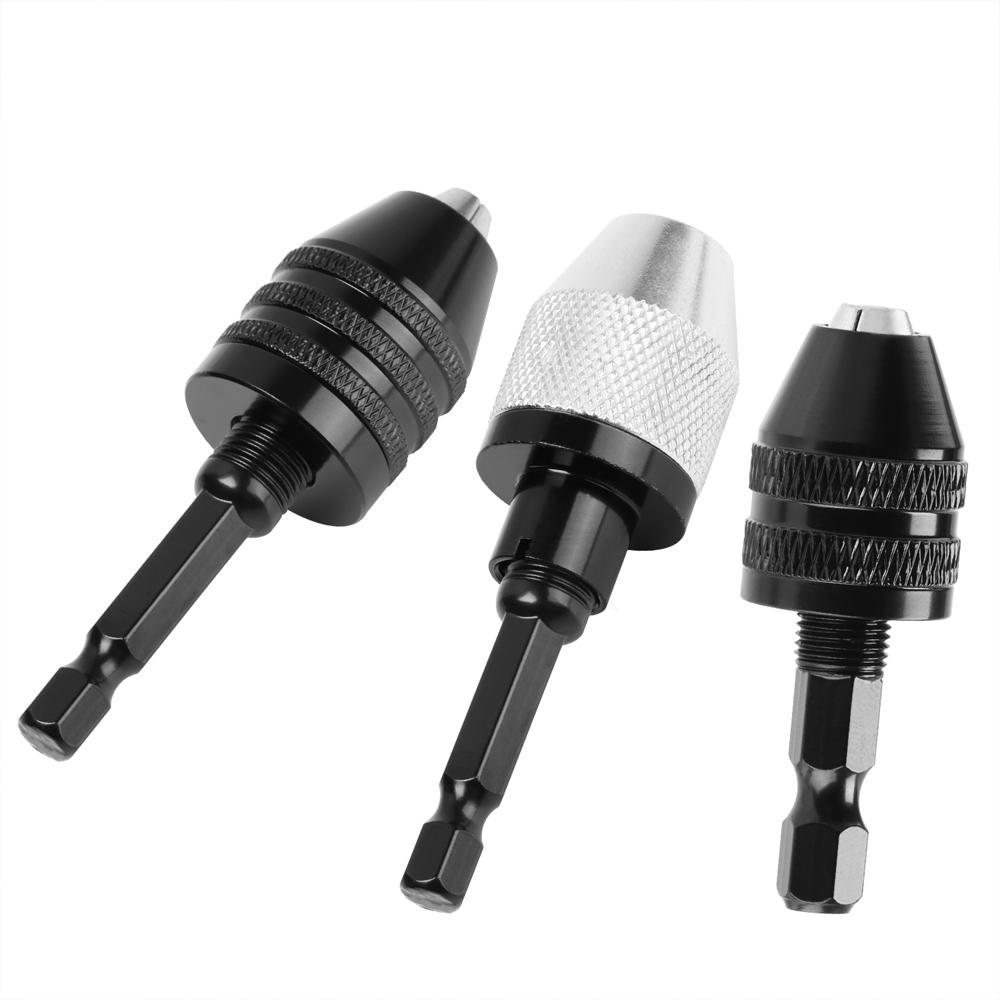 Shaft Quick Change Impact Drills Bits 1/4" Hex Shank Keyless Drill Chuck 0.3mm-8mm Round Shank
