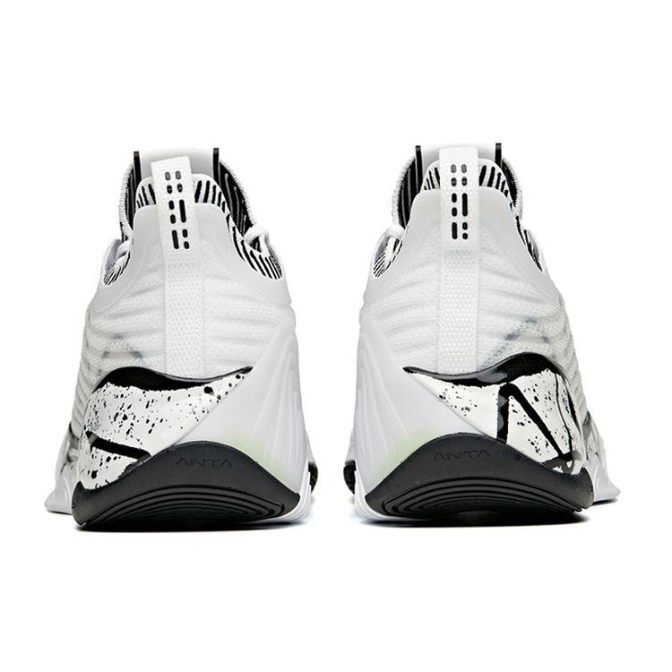 Anta KT6 Thompson Durable Breathable Low Top Basketball Shoes Men Sneakers White Black 112121102-5