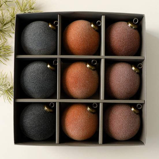 9 шт. бархатных рождественских шаров 3,15 дюйма флокированные шары елочные украшения небьющиеся пластиковые шары подвесное украшение для елки для праздничного декора