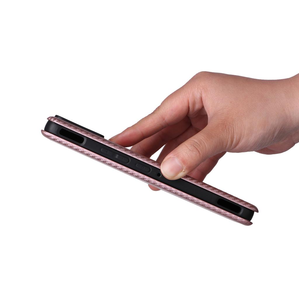 For Asus ROG Phone 9 5G Case Carbon Fiber Texture Drop-Proof PU Leather Phone Cover