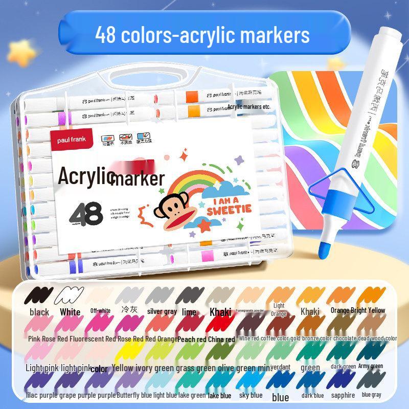 Washable Non-Bleeding Acrylic Markers for Kids - Stackable, Watercolor Pens for Elementary Students