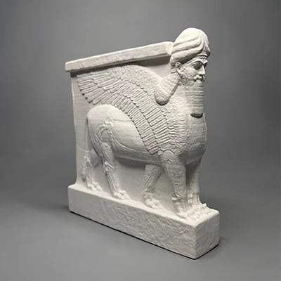 Арабская ассирийская культура народная статуя коровы с первым крылом, гипсовая скульптура украшения, домашний подарок на день рождения, креативное украшение