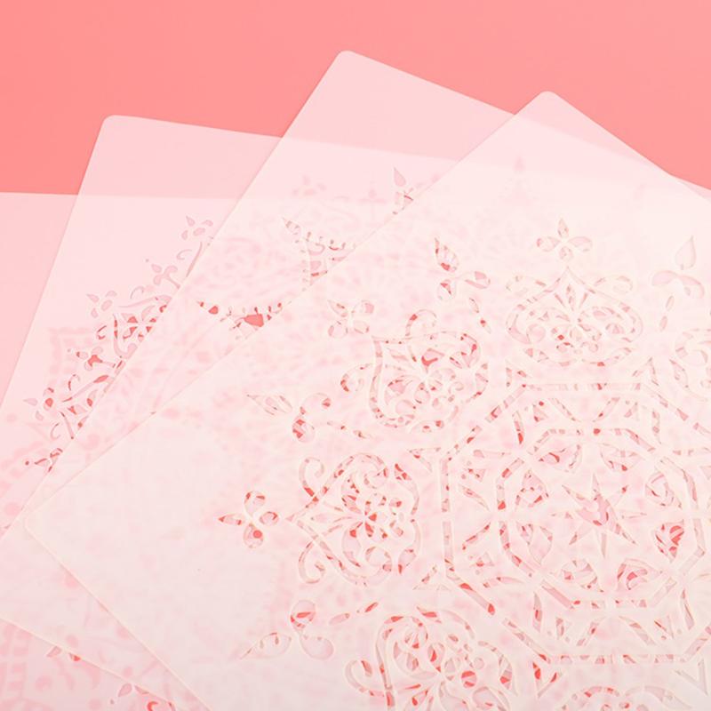 30 см Diy Craft Mandala Mold для рисования трафаретов, штампованной бумажной карты, шаблона