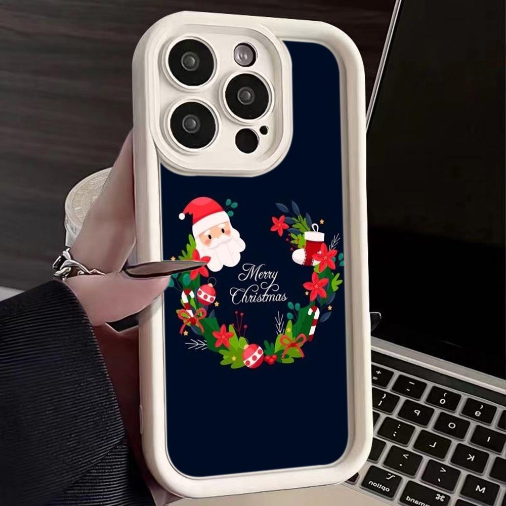 N108 Happy New Year Christmas Desig Soft Angel Eyes Phone Cases for Samsung S23 S24 Ultra S21FE A54 A34 A13 A14 A06 A24 Realme12 OPPO Shockproof Cover