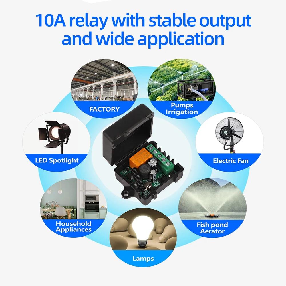 433 МГц DC 12В 24В 36В 1-канальный Универсальный Беспроводной Переключатель-Реле Приемник Модуль Радиочастотный Передатчик 433 МГц Пульт Дистанционного Управления