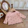 Polka Dot Korean Style Pajamas - Spring & Autumn Girls' Two-Piece Home Suit for Kids