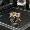 Color Series Butterfly Open Ring Premium Sense Delicate Sweet And Cool Spice Girl Ring Cold Wind Accessories