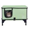 VEVOR Elevated Heated Cat House, Cuboid Kitty Shelter with Adjustable Temperature and Timer
