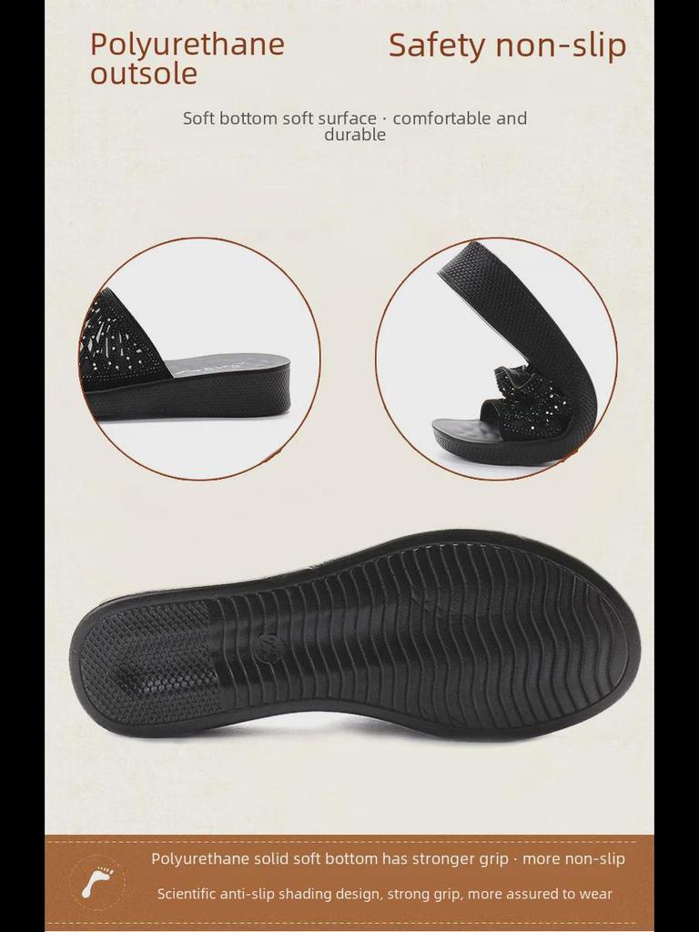 Летние тапочки 2025 года с мягкой нескользящей подошвой для женщин среднего и пожилого возраста