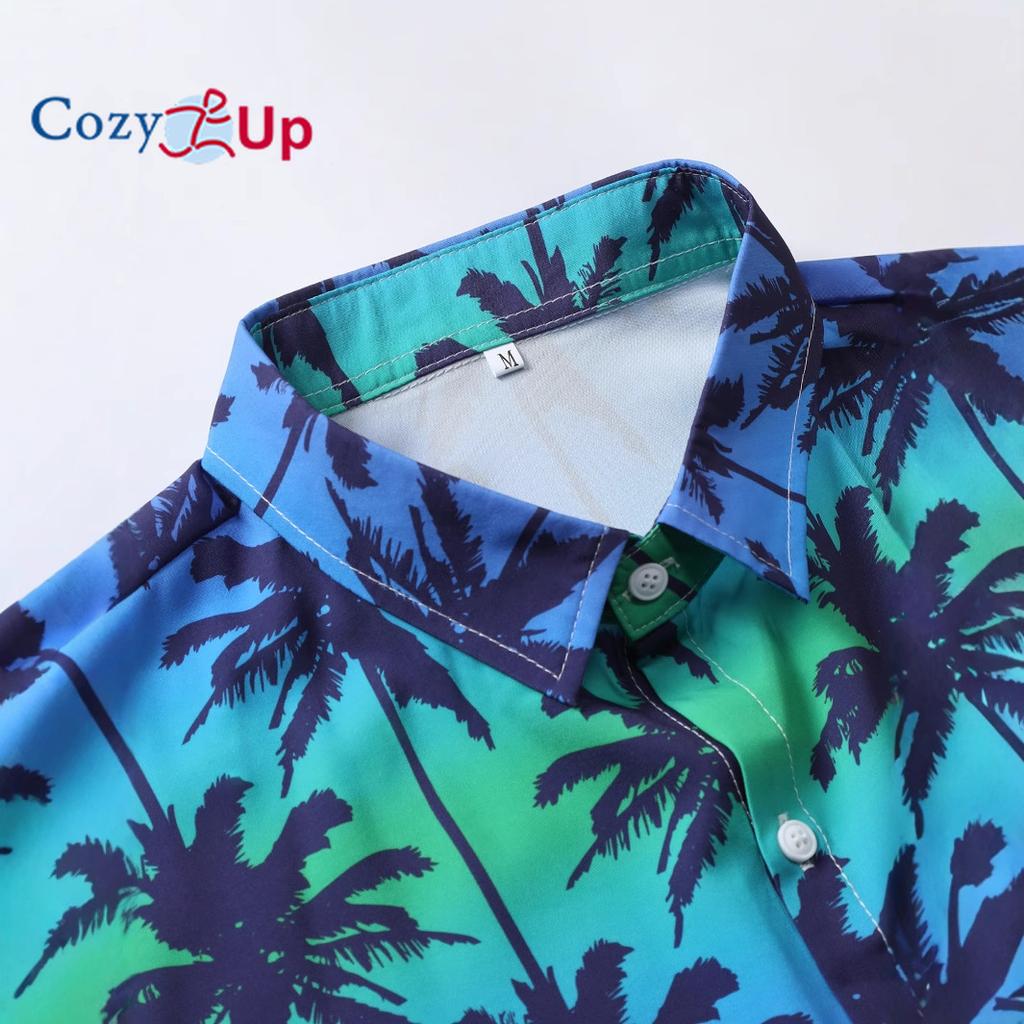 Мужская рубашка с коротким рукавом с принтом кокосовой пальмы, постепенные изменения, мужская рубашка, лето 2025 г., новинка
