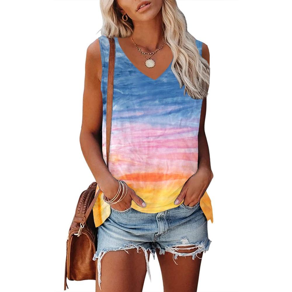 Цветочные 3D-принтованные майки с цветочным принтом для женщин, модные жилеты без рукавов с V-образным вырезом, женские летние уличные майки, одежда для девочек в стиле Харадзюку