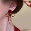 Серьги-гвоздики с цветком розы и бантом легкая роскошь серьги с характером серьги для женщин