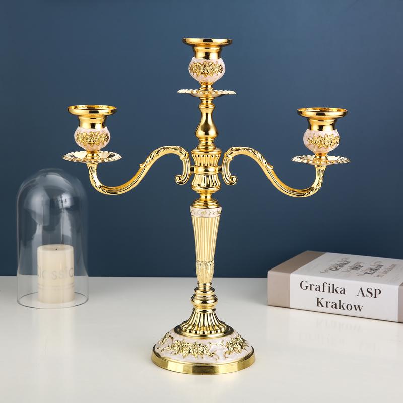 European Candle Holder Decoration for Home Use, Hotel bar Desktop Decoration, Metal Candle Stand, Candlelight Dinner Decoration