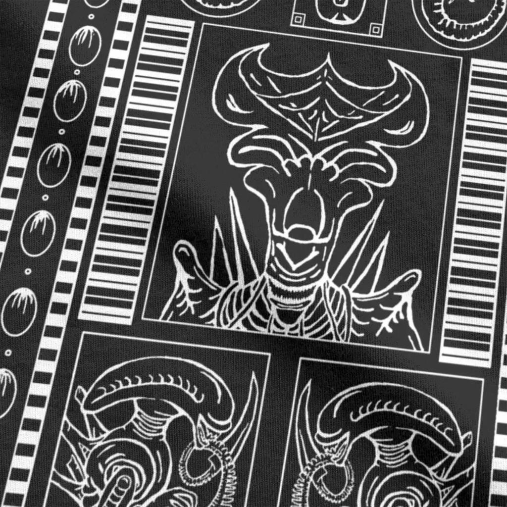 Мужские футболки с изображением фильма «Ксеноморф инопланетянин», уникальные футболки с коротким рукавом и круглым вырезом, 100% хлопок, одежда с принтом