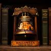 Halloween Theme Gifts Vintage Wooden Bell Decor, Rustic Farmhouse Shelf Sitter with Showcase Ornaments Metal Wood Stand, Tabletop Centerpiece