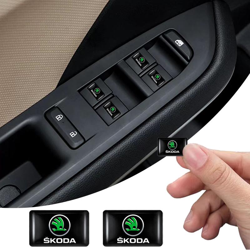 10Pcs Car 3D Epoxy Resin Emblem Interior Stickers Auto Accessories For Skoda Octavia Kodiaq Fabia Superb Karoq Yeti Rapid VRS xknz73