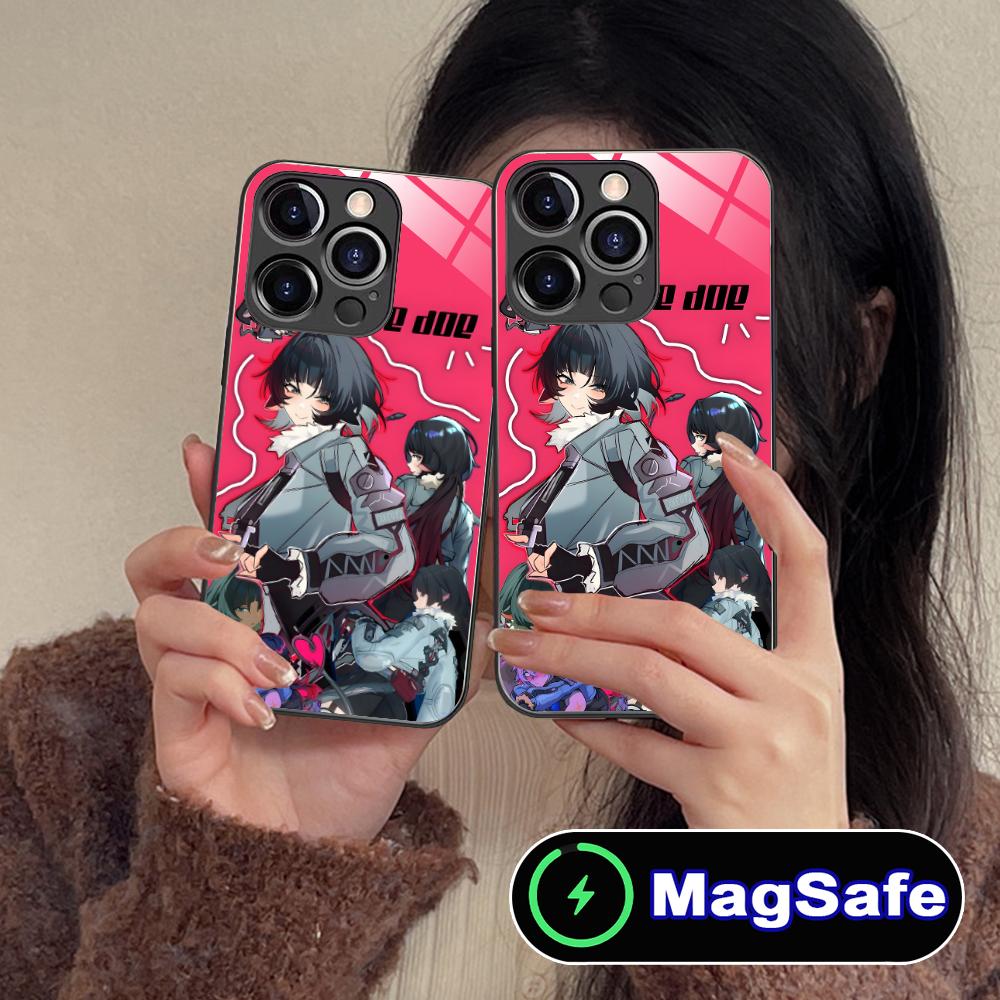 Чехол для телефона Zenless Zone Zero Jane Doe для iPhone 17 16 15 14 13 12 11 Air Pro Max Plus Mini MagSafe Стеклянный Цветной Чехол Красивый