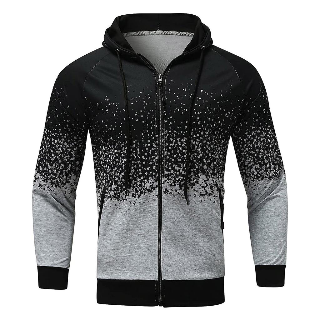 Мужская повседневная камуфляжная спортивная толстовка с длинным рукавом на молнии с капюшоном, куртка, пальто