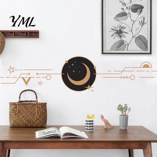 Creative Gifts for Home Makeover Bohemian Star And Moon Wall Stickers, Waterproof PVC Decals, Geometric Art Mural, Durable Balcony Glass Stickers Peel