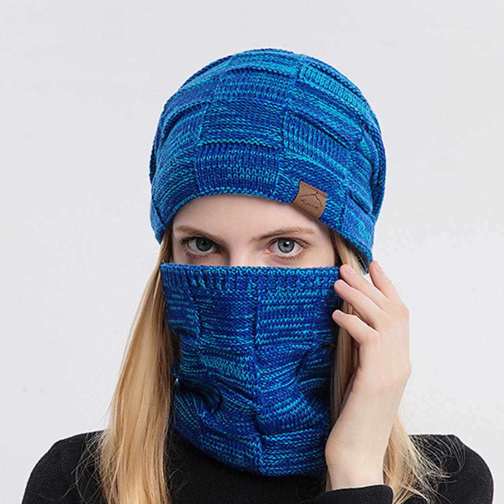 Осенние и зимние вязаные шапки и шарфы для активного отдыха, костюмы для мужчин и женщин, модные вязаные шапки с нагрудниками
