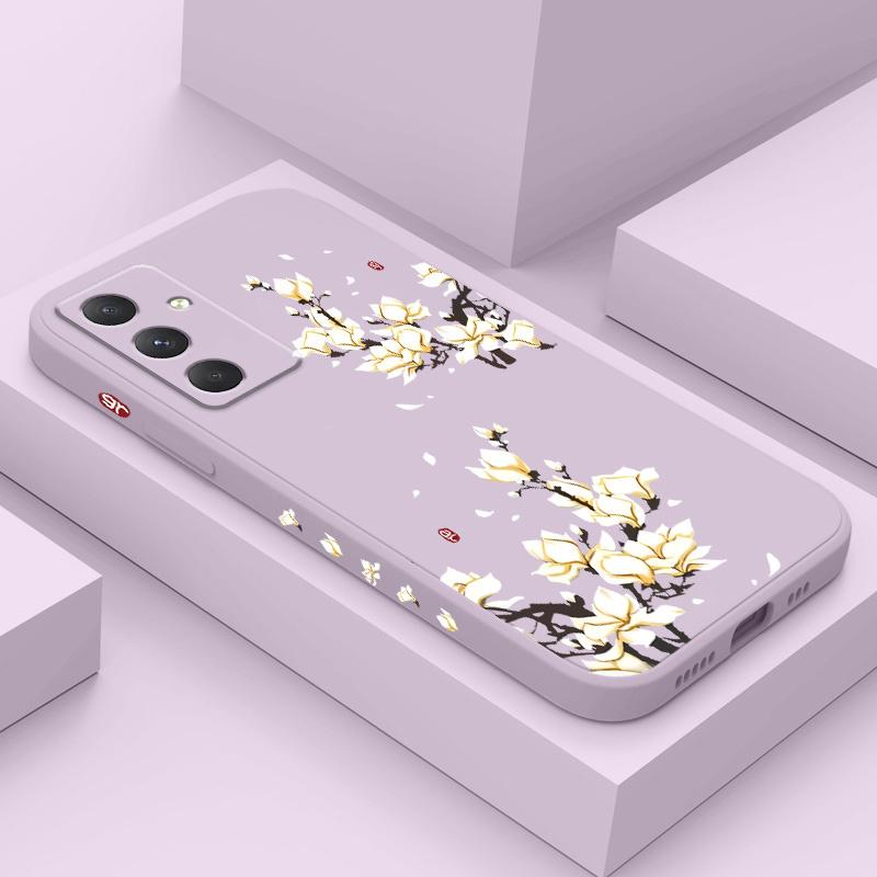 Golden Petal Flower Phone Case For Samsung Galaxy A56 A36 A26 A16 A06 A17 A07 A55 A35 A25 A15 A05 A54 A34 A24 A14 A04 4G 5G Cove