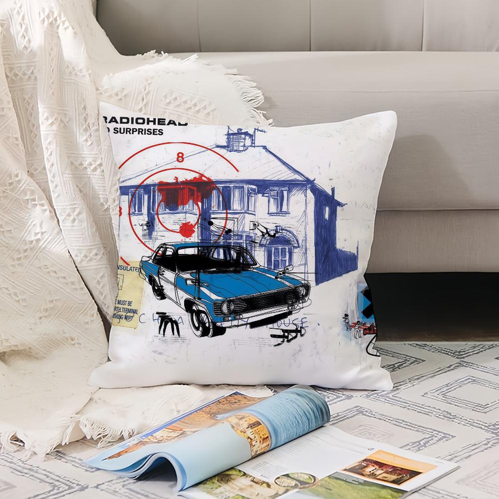 Hot Rock Band R-Radio H-Head Pillow Case Office Cushions Suitable For Sofa Car Bedroom Decorative Cushion Cover
