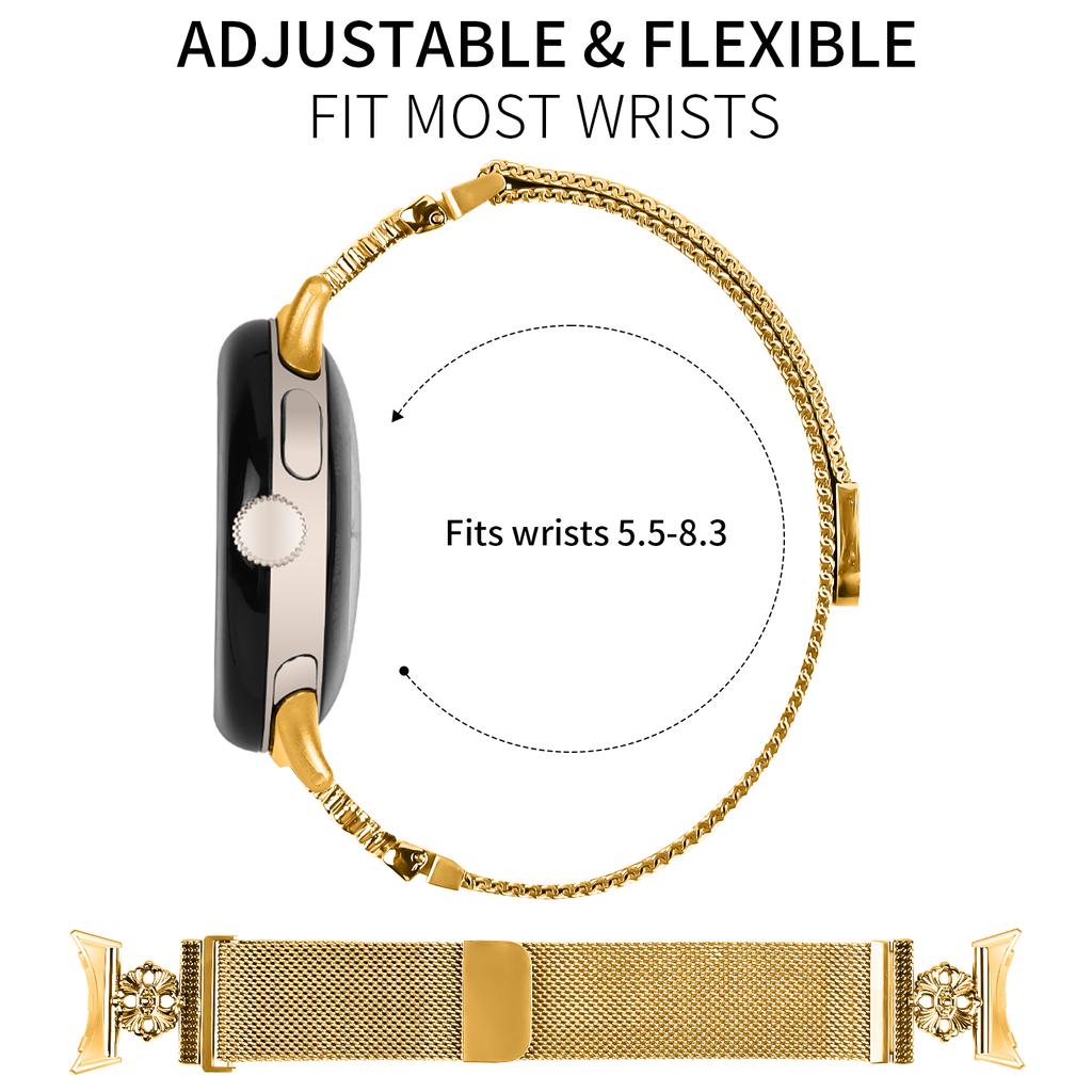 Для Google Pixel Watch 3 41 мм/Watch 2/Pixel Watch Milanese Band Flower нержавеющая сталь магнитный сетчатый ремешок для часов