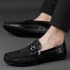 Luxury Brand Crocodile Pattern Mens Loafers Sequins Mocassins High Quality Men Casual Shoes Genuine Leather Designers Men Shoes