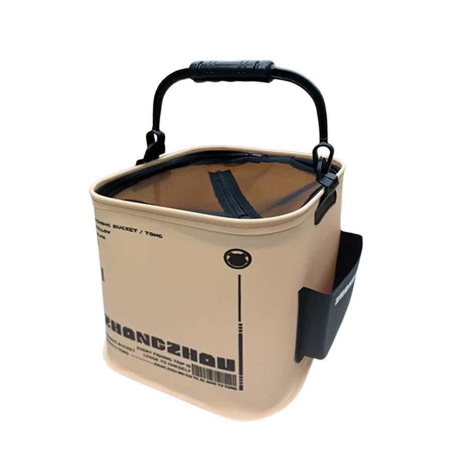 Ведро для рыбалки на открытом воздухе, складное и переносное сетевое ведро для живой рыбы из ЭВА с веревкой, ведро для воды для дикой рыбалки, домашнее ведро