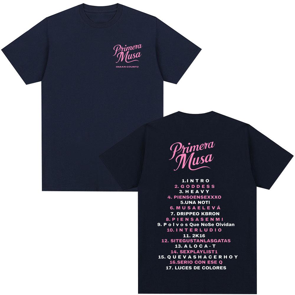 Rap Singer Omar Courtz Primera Musa Album Tour Tshirt 2026 Summer New Mens Womens Hiphop Fashion Casual Cotton Tshirt