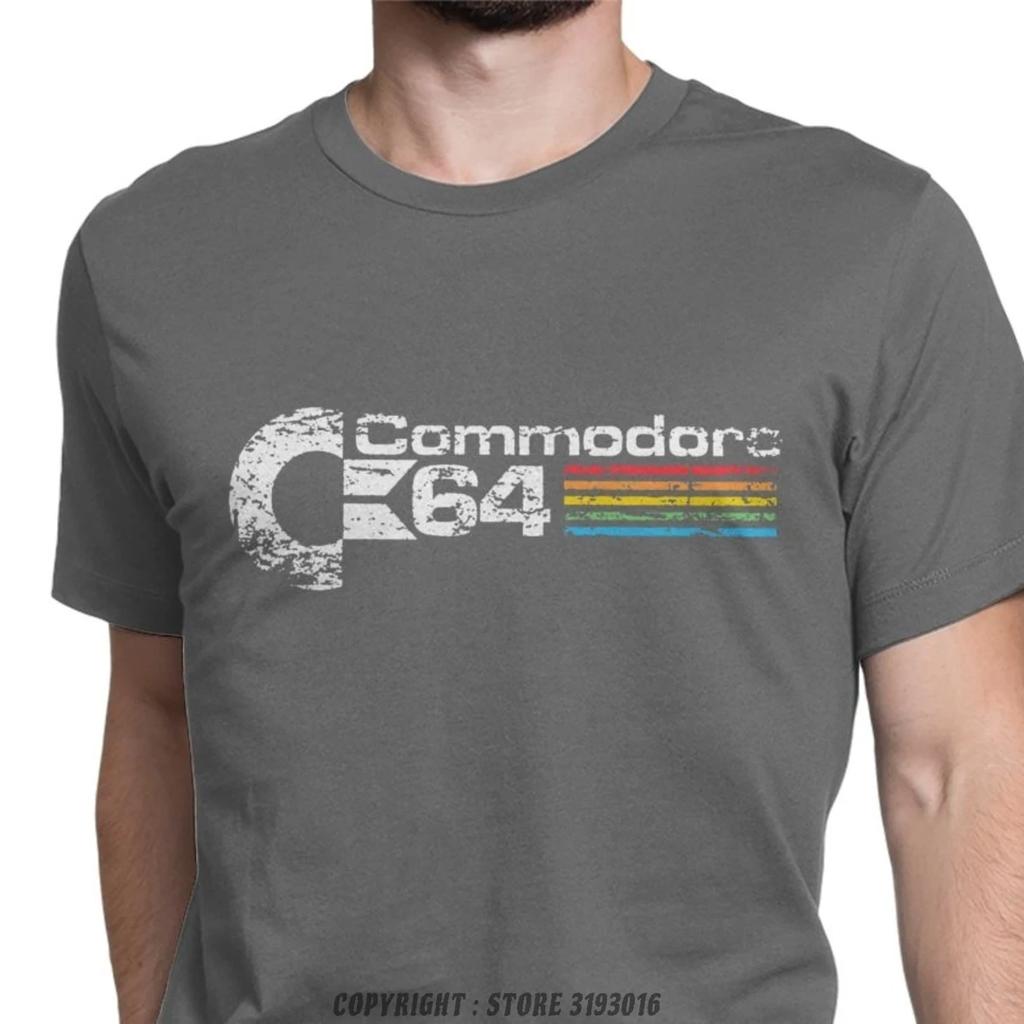 Ретро Commodore 64 Топы Футболка Новая Чистый Хлопок Футболки Camisas C64 Amiga Компьютерный Гик Нерд 3D Футболки С Круглым Вырезом Топы Футболки