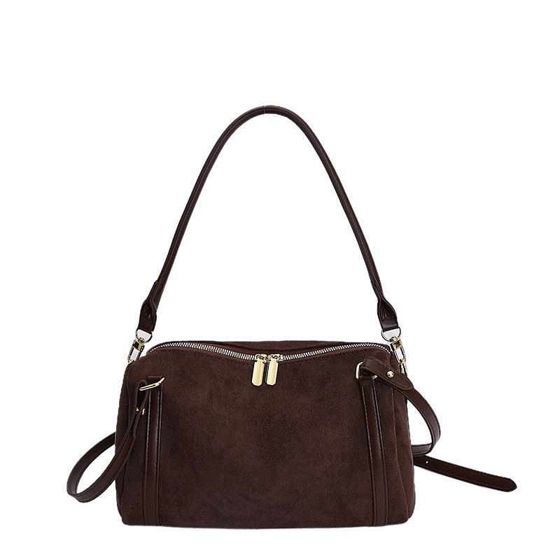 Винтажная матовая женская сумка-тоут большой вместимости «Бостон»: Сумка-боулинг на плечо и через плечо Осень/Зима