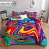 Пододеяльник с абстрактным рисунком в виде психоделической жидкости и радуги, мягкий комплект постельного белья, наволочка, двуспальная кровать размера «king-size», полиэстеровый чехол для одеяла