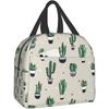 Lunch Bag Green Cute Cactus Reusable Water-Resistant Cooler Lunch Tote Box, Boys Girls Cute Container Lunch Bag School Office