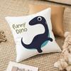 Cute Jurassic Dinosaur Pillow Case Anti-dustmite Invisible Zipper Sofa Bed