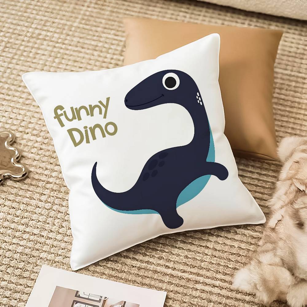 Cute Jurassic Dinosaur Pillow Case Anti-dustmite Invisible Zipper Sofa Bed