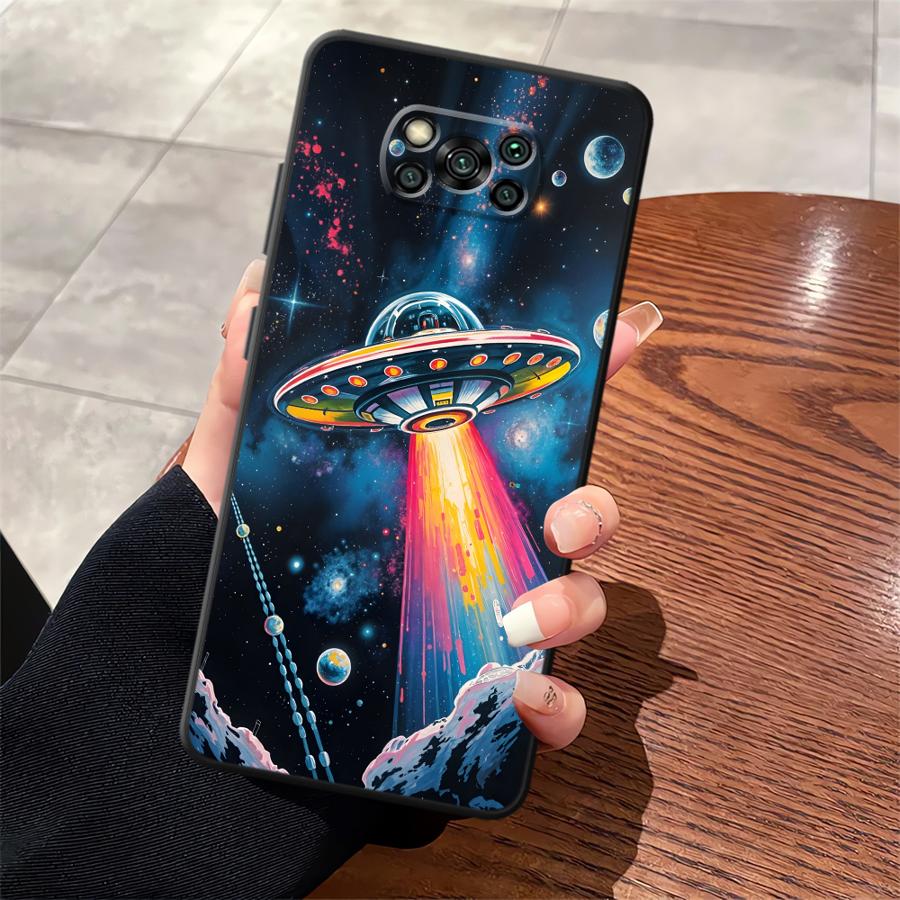 Мультяшный ретро-чехол-космический корабль для Xiaomi Poco F8 X3 X4 X5 X7 Pro C50 F1 C61 M3 M4 M7 Pro C75 F3 C71 M5 Funda Чехол для телефона